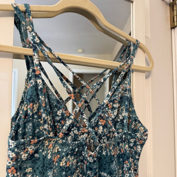 Teal flower dress - Picture 3 of 4